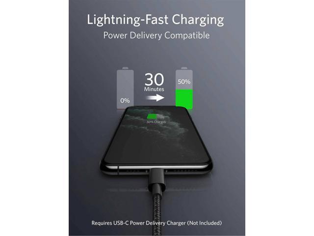 USB C to Lightning Cable, Anker New Nylon Charging Cord [10ft MFi Certified] for iPhone 13 13 Pro 12 Pro Max 12 11 X XS XR 8 Plus, AirPods Pro,...