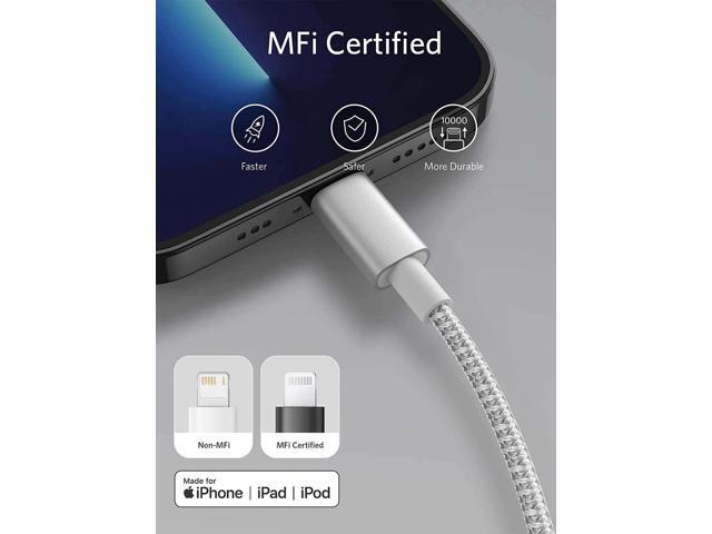 Anker USB C to Lightning Cable, New Nylon USB-C to Lightning Charging Cord [10ft MFi Certified] for iPhone 13 13 Pro 12 Pro Max 12 11 X XS XR 8...