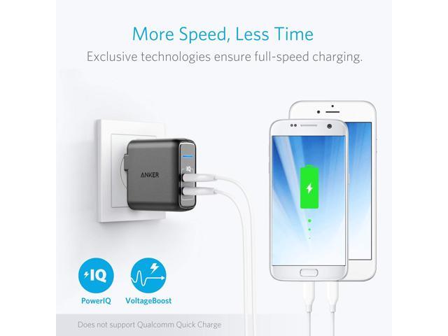 Anker Elite Dual Port 24W Wall Charger, PowerPort 2 with PowerIQ and Foldable Plug, USB Charger for iPhone 11/Xs/XS Max/XR/X/8/7/6/Plus, iPad...
