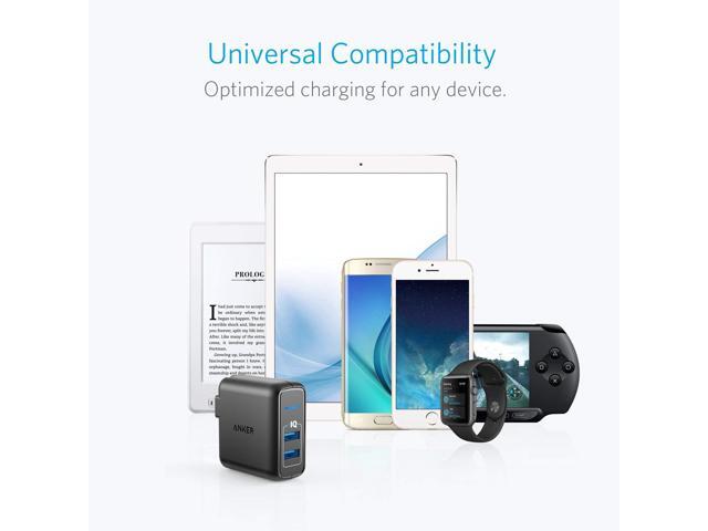 Anker Elite Dual Port 24W Wall Charger, PowerPort 2 with PowerIQ and Foldable Plug, USB Charger for iPhone 11/Xs/XS Max/XR/X/8/7/6/Plus, iPad...