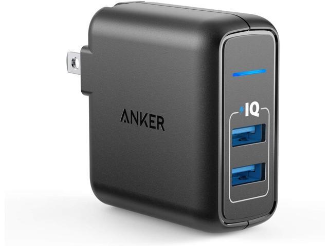 Anker Elite Dual Port 24W Wall Charger, PowerPort 2 with PowerIQ and Foldable Plug, USB Charger for iPhone 11/Xs/XS Max/XR/X/8/7/6/Plus, iPad...