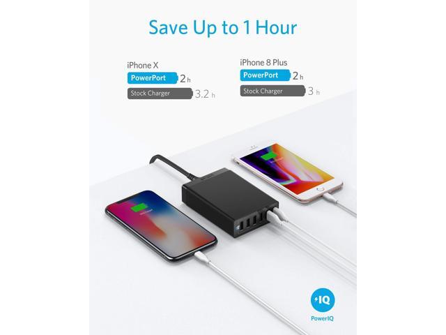 Anker 60W 6 Port USB Charging Station, PowerPort 6 Multi USB Wall Charger for iPhone, iPad Pro/Air 2/Mini/iPod, Galaxy, LG, HTC, and More