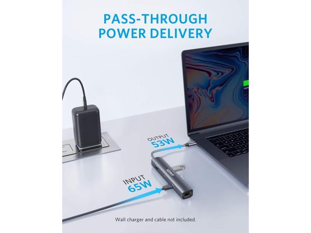 Anker USB C Hub, PowerExpand 6-in-1 USB C PD Ethernet Hub with 65W Power Delivery, 4K HDMI, 1Gbps Ethernet, USB-C Data Port, 2 USB 3.0 Data Ports,...