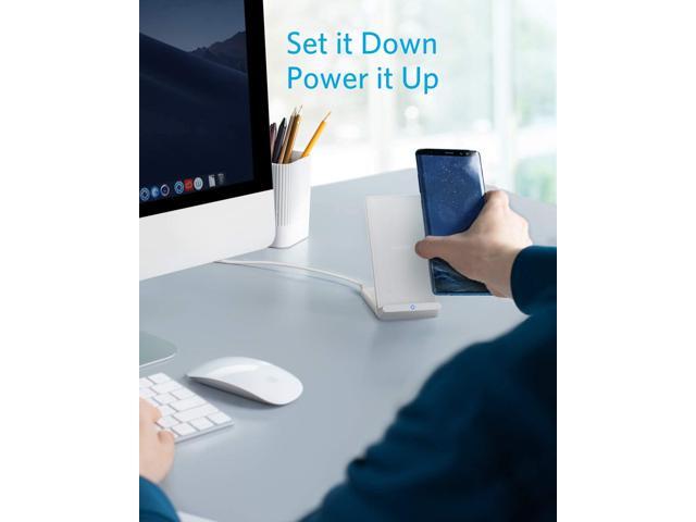 Anker Wireless Charger, PowerWave Stand, Qi-Certified for iPhone 11, 11 Pro, 11 Pro Max, XR, Xs Max, XS, X, 8, 8 Plus, 10W Fast-Charging Galaxy S10...