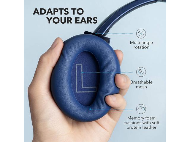 Soundcore Anker Life Q20 Noise Cancelling Headphones over-ear Bluetooth 60H Playtime Hi-Res Audio Deep Bass Memory Foam (Travel/Office) - image 7