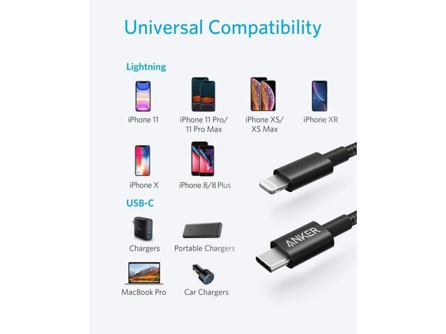 Anker iPhone 12 Charger Cable, New Nylon USB-C to Lightning Charging Cord for [3.3 ft MFi Certified] for iPhone 12/11 Pro/X/XS/XR / 8 Plus/iPad 8,...