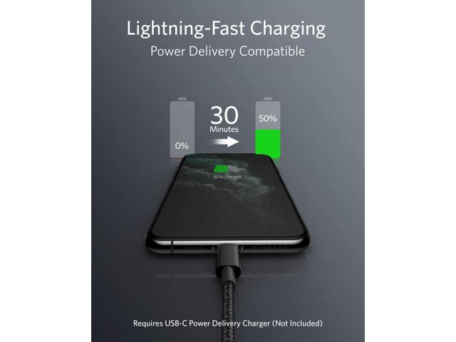 Anker iPhone 12 Charger Cable, New Nylon USB-C to Lightning Charging Cord for [3.3 ft MFi Certified] for iPhone 12/11 Pro/X/XS/XR / 8 Plus/iPad 8,...