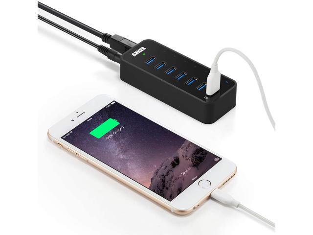 Anker 7-Port USB 3.0 Data Hub with 36W Power Adapter and BC 1.2 Charging Port for iPhone 7/6s Plus, iPad Air 2, Galaxy S Series, Note Series, Mac,...
