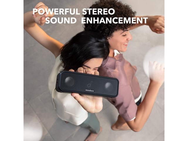 Soundcore 3 Bluetooth Speaker with Stereo Sound, Pure Titanium Diaphragm Drivers, PartyCast Technology, BassUp, 24H Playtime, IPX7 Waterproof, App...