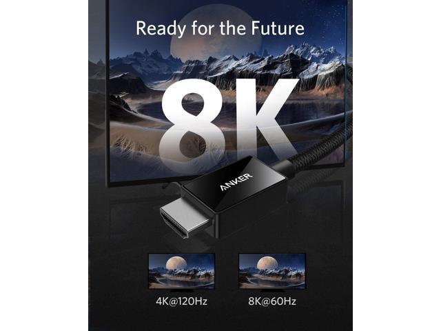 Anker 8K@60Hz HDMI Cable, Ultra High Speed 4K@120Hz 48Gbps 6.6 ft Ultra HD HDMI to HDMI Cord, Support Dynamic HDR, eARC, Dolby Atmos, Compatible...