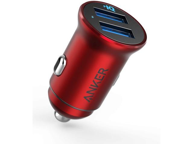 Anker Car Charger, Mini 24W Dual USB Car Charger, PowerDrive 2 Alloy Car Adapter with Blue LED for iPhone12/12 Pro/11/11 Pro/XR/Xs/Max/X, iPad...