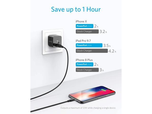 Anker 2-Pack Dual Port 12W USB Wall Charger with Foldable Plug, PowerPort mini, Black