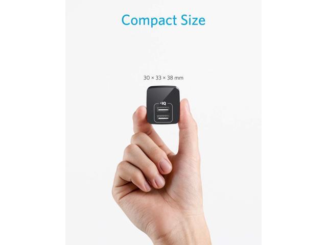 Anker 2-Pack Dual Port 12W USB Wall Charger with Foldable Plug, PowerPort mini, Black