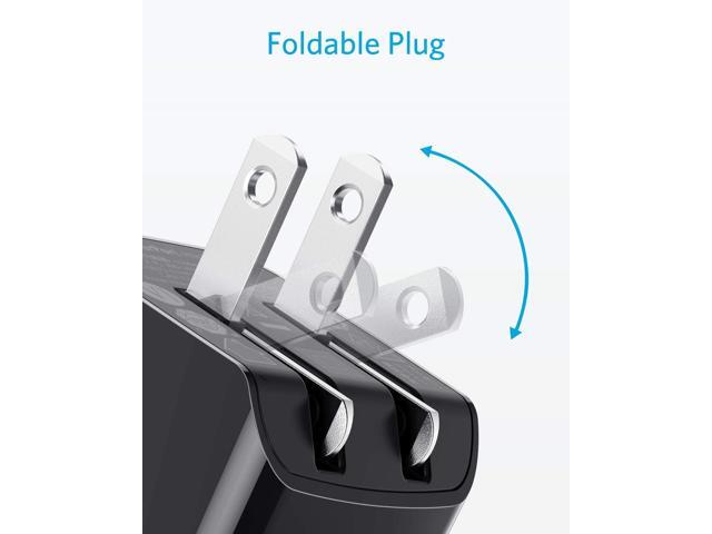 Anker 2-Pack Dual Port 12W USB Wall Charger with Foldable Plug, PowerPort mini, Black