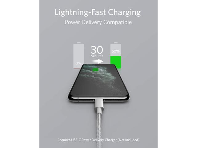 Anker iPhone 12 Charger Cable, New Nylon USB-C to Lightning Charging Cord for [6 ft MFi Certified] for iPhone 12/11 Pro/X/XS/XR / 8 Plus/iPad 8,...
