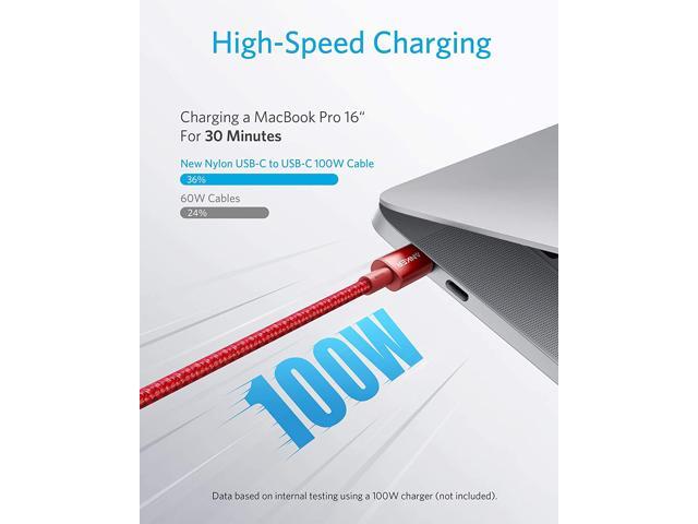 Anker USB C Cable 100W 10ft, New Nylon USB C to USB C Cable 2.0, Type C Charging Cable Fast Charge for MacBook Pro 2020, iPad Pro 2020, iPad Air 4,...