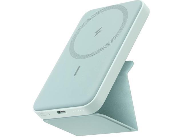 Anker 622 Magnetic Battery (MagGo), 5000mAh Foldable Magnetic Wireless Portable Charger and USB-C for iPhone 14/13/12 Series (Buds Green)