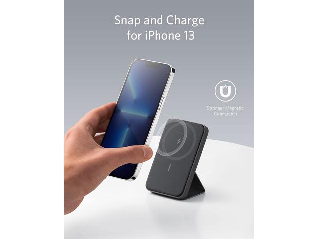 Anker 622 Magnetic Battery (MagGo), 5000mAh Foldable Magnetic Wireless Portable Charger and USB-C for iPhone 15/14/13/12 Series ( Black)