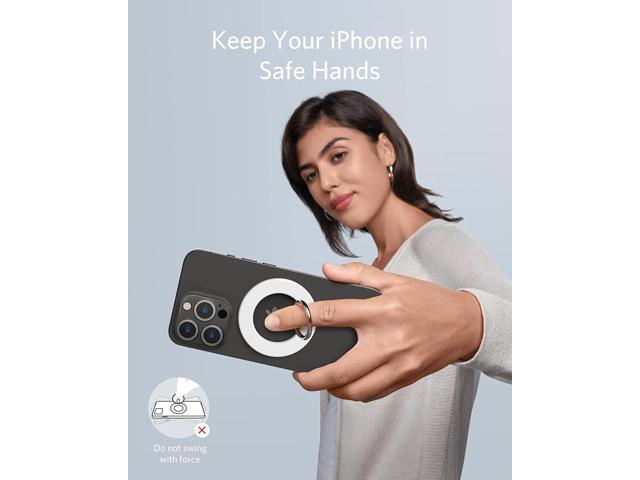 Anker Magnetic Phone Grip (MagGo), 610 Magnetic Phone Ring Holder, Adjustable Kickstand, Only for iPhone 13, 12 / 12 Pro / 12 Pro Max / 12 Mini White