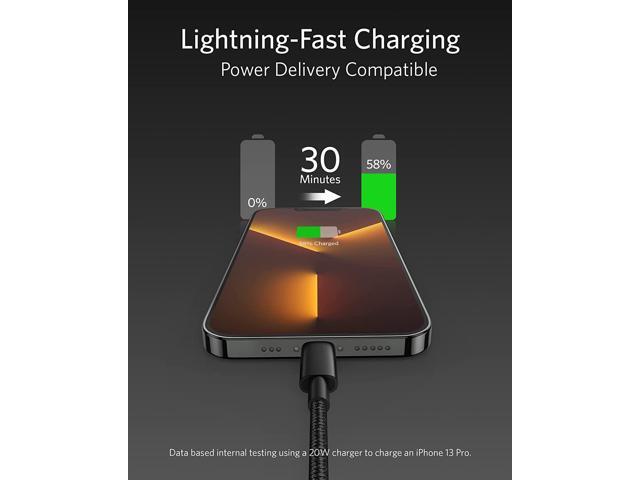 Anker New Nylon USB-C to Lightning Charging Cord (6ft, MFi Certified) for iPhone 13 13 Pro 12 Pro Max 12 11 X XS XR 8 Plus, AirPods Pro, Supports...