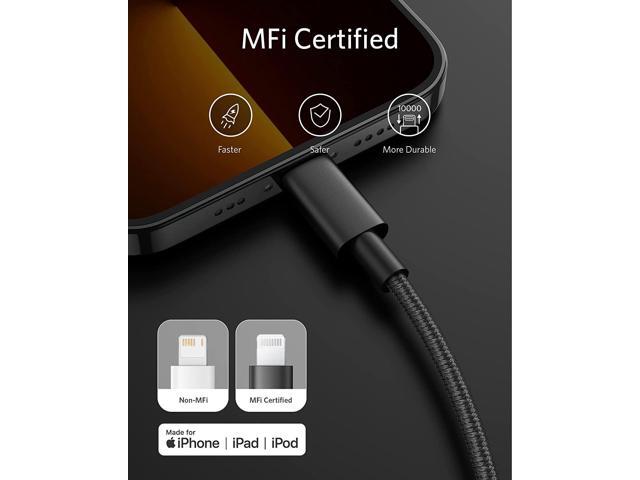 Anker New Nylon USB-C to Lightning Charging Cord (6ft, MFi Certified) for iPhone 13 13 Pro 12 Pro Max 12 11 X XS XR 8 Plus, AirPods Pro, Supports...