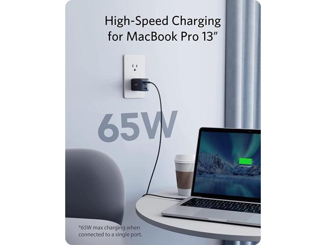 Anker USB C Charger, 735 Charger (Nano II 65W), PPS 3-Port Fast Compact Foldable Wall Charger for MacBook Pro/Air, iPad Pro, Galaxy S20/S10, Dell...