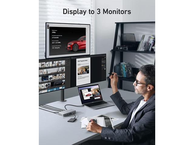 Anker Triple Display Docking Station for M1 MacBooks, 563 USB C Docking Station (10-in-1), with Dual HDMI Ports and DisplayPort, 100W Charging for...
