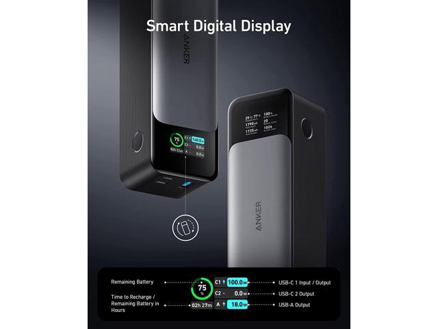 Anker 737 Power Bank 24000mAh 3-Port Portable Charger 140W Output Smart Digital Display Compatible with iPhone 15/15 Plus/15 Pro/15 Pro Max,...