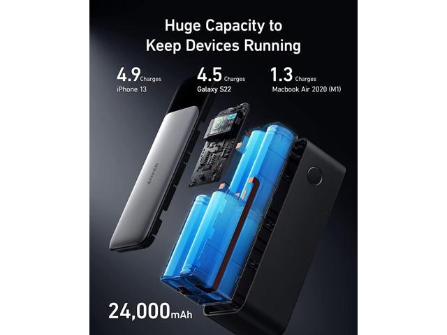 Anker 737 Power Bank 24000mAh 3-Port Portable Charger 140W Output Smart Digital Display Compatible with iPhone 15/15 Plus/15 Pro/15 Pro Max,...