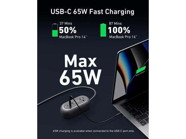 Anker GanPrime 65W Charging Station, 615 USB C Power Strip for Travel and Work, 5-in-1 Power Strip with 2AC,2 USB C and 1 USB A, Power Delivery for...
