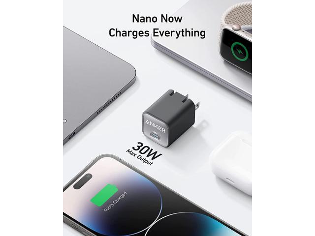 USB C GaN Charger 30W, Anker 511 Charger (Nano 3), PIQ 3.0 Foldable PPS Fast Charger for iPhone 15/15 Pro/14/14 Pro Max/13, Galaxy, iPad (Cable Not...