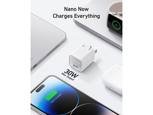 USB C GaN Charger 30W, Anker 511 Charger (Nano 3), PIQ 3.0 Foldable PPS Fast Charger for iPhone 15/15 Pro/14/14 Pro Max/13, Galaxy, iPad (Cable Not...