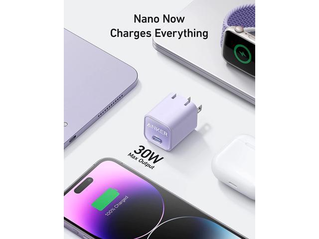 USB C GaN Charger 30W, Anker 511 Charger (Nano 3), PIQ 3.0 Foldable PPS Fast Charger for iPhone 15/15 Pro/14/14 Pro/14 Pro Max/13 Pro/13 Pro Max,...