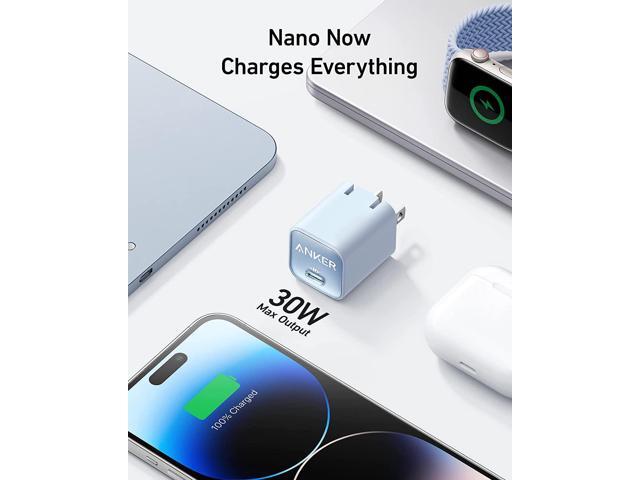 USB C GaN Charger 30W, Anker 511 Charger (Nano 3), PIQ 3.0 Foldable PPS Fast Charger for iPhone 15/15 Pro/14/14 Pro Max/13, Galaxy, iPad (Cable Not...