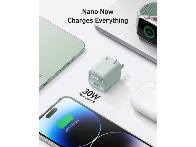 USB C GaN Charger 30W, Anker 511 Charger (Nano 3), PIQ 3.0 Foldable PPS Fast Charger for iPhone 15/15 Pro/14/14 Pro Max/13, Galaxy, iPad (Cable Not...