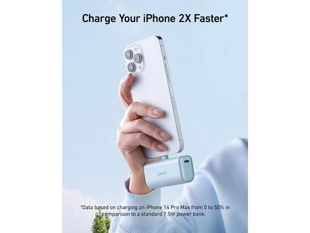 Anker Nano Power Bank with Built-in Lightning Connector, Portable Charger 5,000mAh MFi Certified 12W, Compatible with iPhone 14/14 Pro / 14 Plus /...