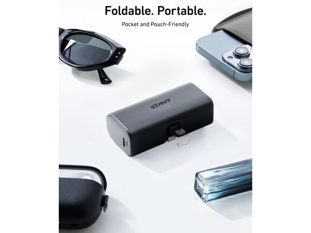 Anker Nano Power Bank with Built-in Lightning Connector, Portable Charger 5,000mAh MFi Certified 12W, Compatible with iPhone 14/14 Pro / 14 Plus /...