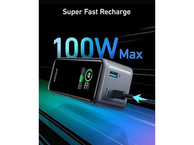 Anker Prime Power Bank, 20,000mAh Portable Charger with 200W Output, Smart Digital Display, 2 USB-C and 1 USB-A Port Compatible with iPhone 14/13...