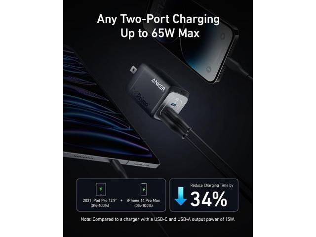 Anker Prime 67W USB C Charger, Anker GaN Wall Charger, 3-Port Compact Fast PPS Charger, For MacBook Pro/Air, Pixelbook, iPad Pro, iPhone 15/14/Pro,...