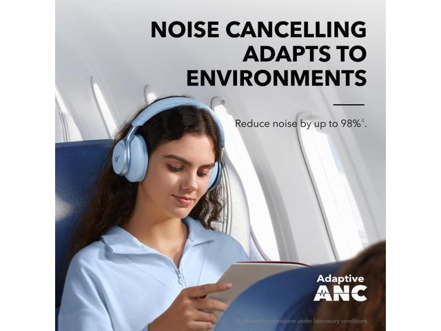 Soundcore by Anker, Space One, Active Noise Cancelling Headphones, 2X Stronger Voice Reduction, 40H ANC Playtime, App Control,LDAC Hi-Res Wireless...