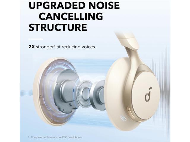 Soundcore by Anker, Space One, Active Noise Cancelling Headphones, 2X Stronger Voice Reduction, 40H ANC Playtime, App Control,LDAC Hi-Res Wireless...