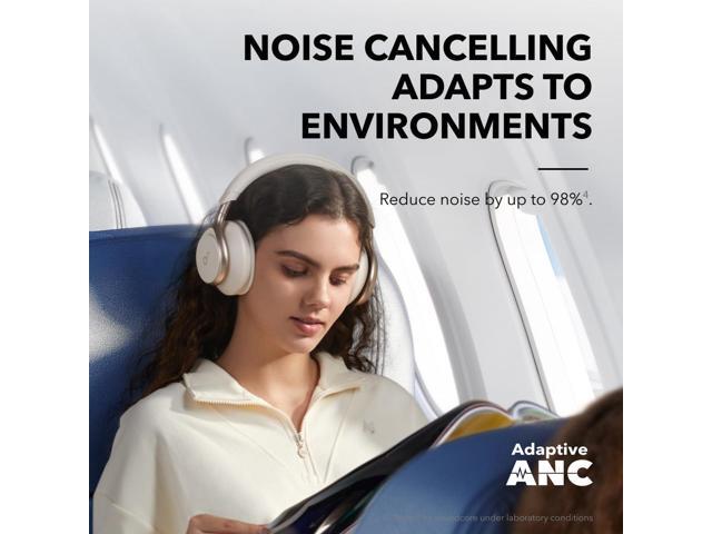 Soundcore by Anker, Space One, Active Noise Cancelling Headphones, 2X Stronger Voice Reduction, 40H ANC Playtime, App Control,LDAC Hi-Res Wireless...