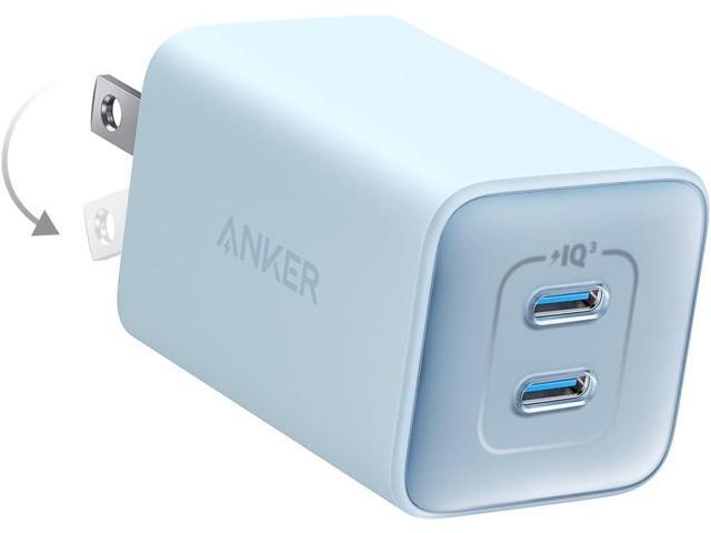 Anker USB C Charger 47W, 523 Charger (Nano 3), 2 Port Compact Foldable GaN Fast Charger for iPhone 15/15 Plus/15 Pro/15 Pro Max/14, Galaxy, Pixel.
