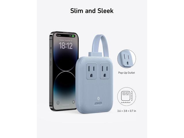 Anker Nano Charging Station, 6-in-1 USB C Power Strip 67W Max with Flat Plug and 5ft Thin Extension Cord, 2 AC, 2 USB A, 2 USB C, Works with iPhone...