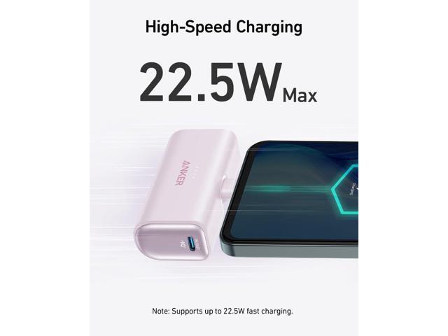Anker Nano Power Bank with Built-in Foldable USB-C Connector, 5,000mAh Portable Charger 22.5W, for iPhone 15/15 Plus/15 Pro/15 Pro Max, Samsung...