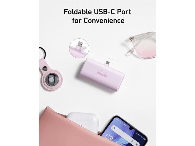 Anker Nano Power Bank with Built-in Foldable USB-C Connector, 5,000mAh Portable Charger 22.5W, for iPhone 15/15 Plus/15 Pro/15 Pro Max, Samsung...