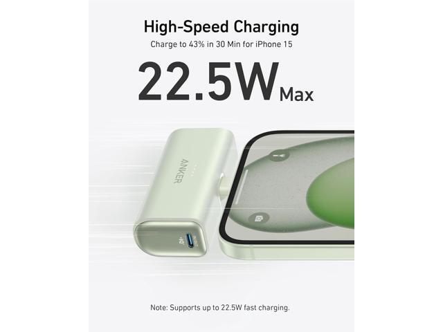 Anker Nano Power Bank with Built-in Foldable USB-C Connector, 5,000mAh Portable Charger 22.5W, for iPhone 15/15 Plus/15 Pro/15 Pro Max, Samsung...