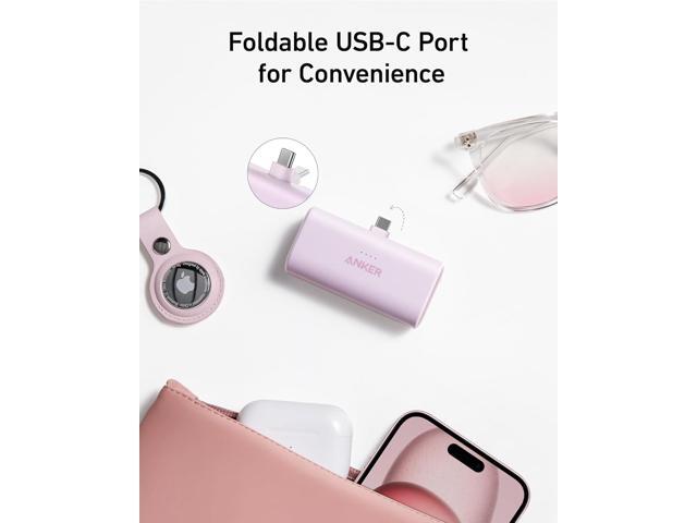 Anker Nano Power Bank with Built-in Foldable USB-C Connector, 5,000mAh Portable Charger 22.5W, for iPhone 15/15 Plus/15 Pro/15 Pro Max, Samsung...