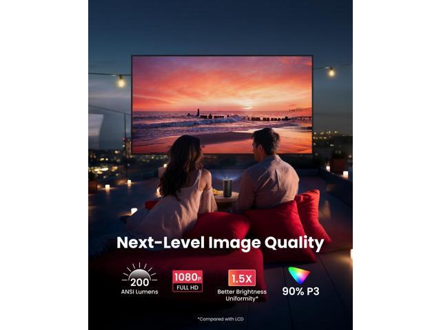 NEBULA Capsule 3 GTV Projector, Netflix Officially Licensed, 1080P Smart Mini Projector with Wi-Fi, 2.5 Hours of Playtime, 120-Inch Display, Dolby...