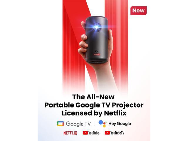 NEBULA Capsule 3 GTV Projector, Netflix Officially Licensed, 1080P Smart Mini Projector with Wi-Fi, 2.5 Hours of Playtime, 120-Inch Display, Dolby...